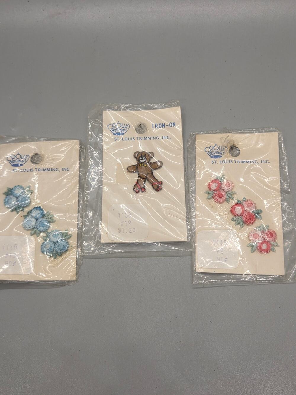 Vintage St. Louis Trimming, Inc. iron-on embroidered appliqué patches